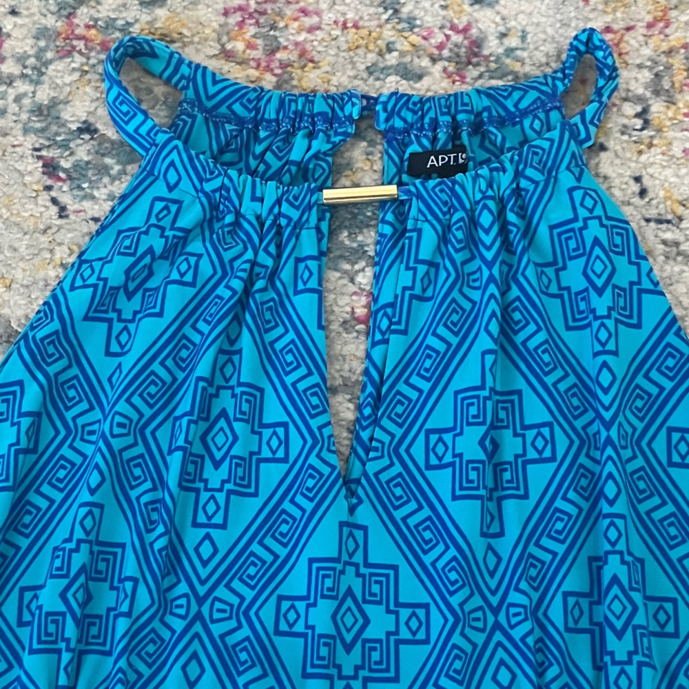 Turquoise Patterned Dress - Picture 3 of 5